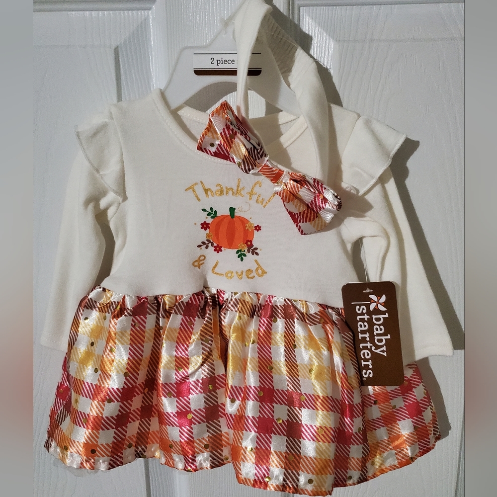 Thanksgiving Dress with Matching Headband